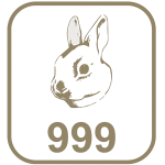 Marca prata 999 cabeça de coelho